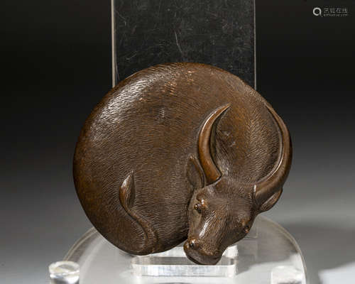 A CHINESE BRONZE OX