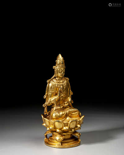 A GILT-BRONZE FIGURE OF BUDDHA