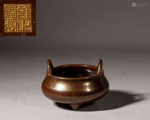 A CHINESE BRONZE CENSER, MARK AND PERIOD OF YONGZHENG