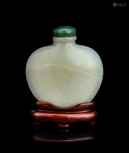 A Chinese Pale Celadon Jade Snuff Bottle Height of bottle 2 ...