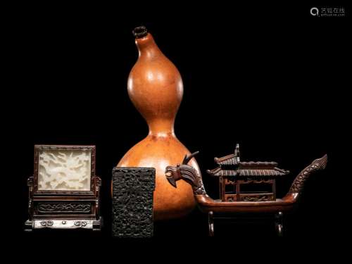 Four Chinese Scholar's Objects Height of largest 10 5/8...