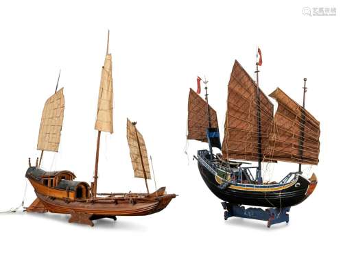 Two Chinese Models of Junk Sailboats