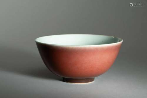 A Chinese Copper Red Glazed Porcelain Bowl Diameter 5 3/4 in...