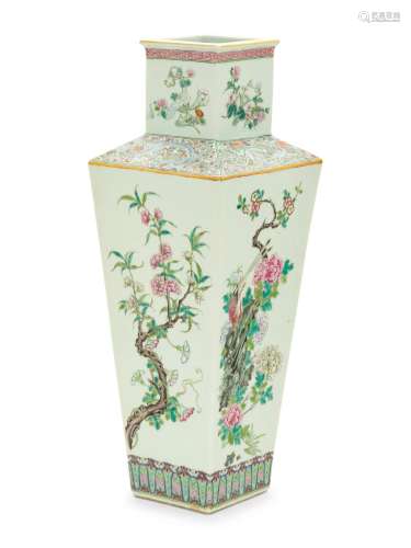 A Chinese Famille Rose Porcelain Vase Height 17 3/4 in., 45 ...