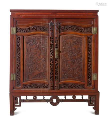 A Chinese Export Hardwood Cabinet