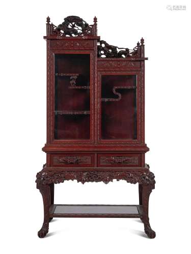 A Japanese Export Carved Hardwood Displaying Cabinet Height ...