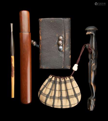 Two Japanese Smoking Sets Length of largest 10 in., 25.4 cm.