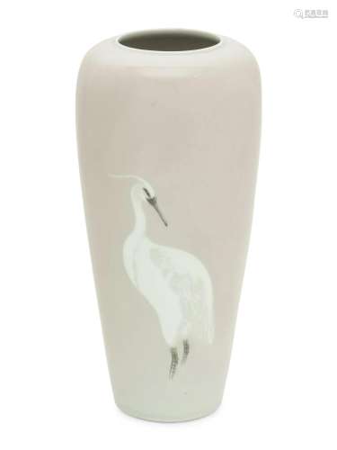 A Japanese Enameled Porcelain Vase Height 11 3/4 in., 29.8 c...