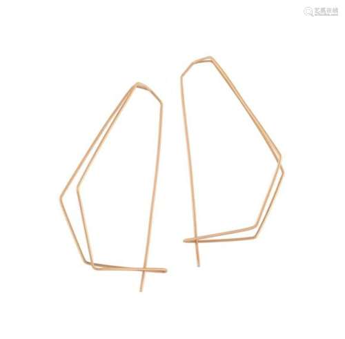IBU, A PAIR OF FRENCH GOLD EARRINGS