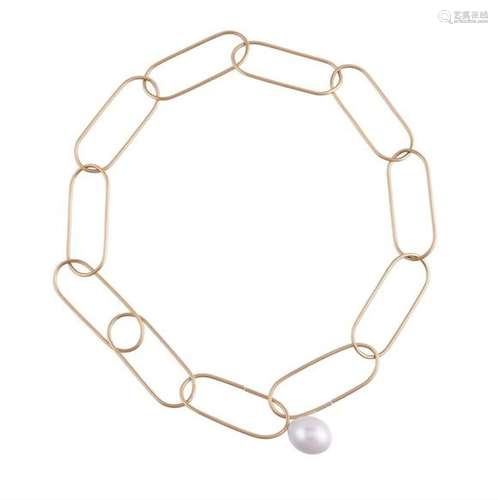 IBU, A FRENCH GOLD COLOURED AND SOUTH SEA CULTURED PEARL NEC...