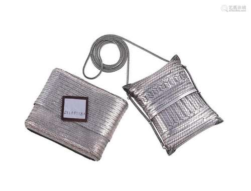 A FILIPINO SILVER COLOURED CLUTCH BAG, CELESTINA MAYNILA NEW...