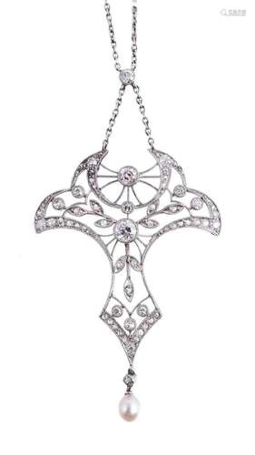 A BELLE ÉPOQUE DIAMOND PENDANT