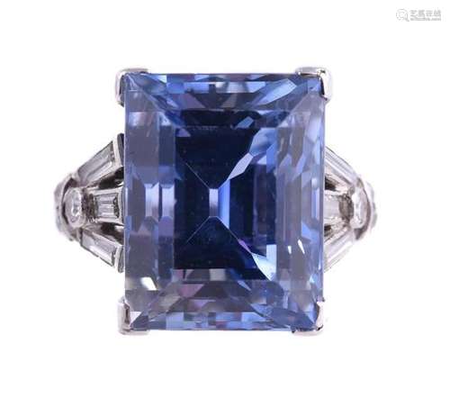 AN ART DECO SAPPHIRE AND DIAMOND DRESS RING CIRCA 1930