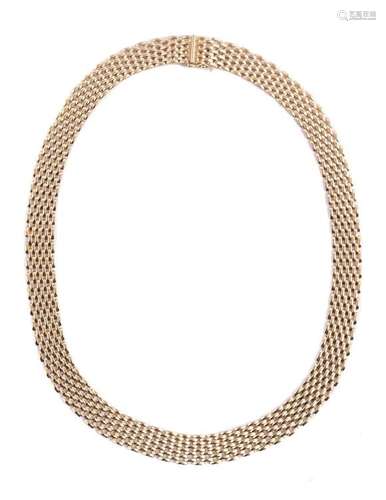 AN ITALIAN GOLD COLOURED COLLAR NECKLACE