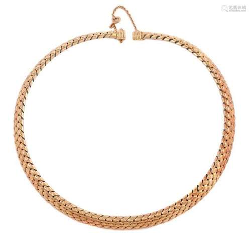 TIFFANY & CO., VANNERIE, A GOLD COLOURED COLLAR NECKLACE...