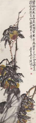 1844～1927 吴昌硕 多子图 纸本设色 立轴