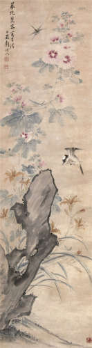 1805～1875 刘德六 花鸟 纸本设色 立轴