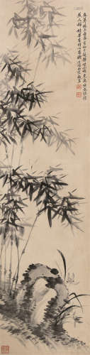 1780～1849 瞿子冶 竹石图 绫本水墨 立轴