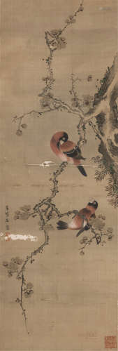 1715～1786 宋紫石 花鸟 绢本设色 立轴