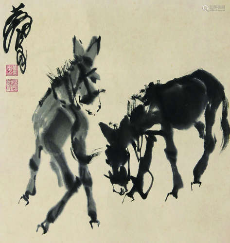 1925～1997 黄胄 驴 纸本设色 镜心