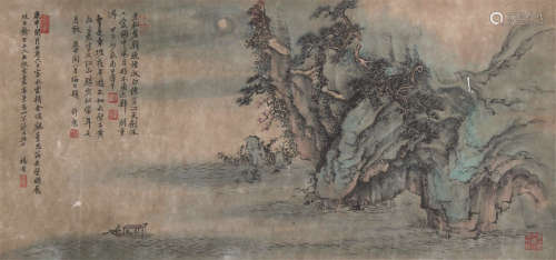 1644～1728 杨晋 赤壁图 纸本设色 立轴