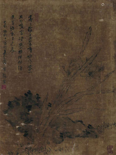 1577～1652 张宏 花卉 绢本设色 镜心
