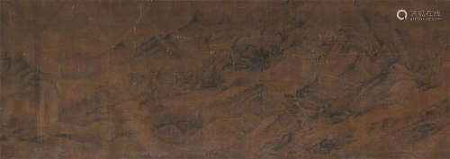 1592～1652 王铎 山水 绢本设色 镜框