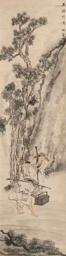 1791～1862 苏六朋 行山图 纸本设色 立轴