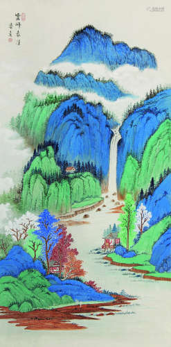 1915～1992 潘素 云峰春溪 纸本设色 立轴