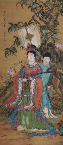 1740～1818 董诰 瑞峰美人图 绢本设色 立轴