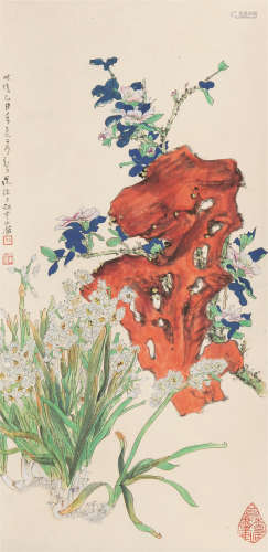 1911～2005 郑乃珖 花卉 纸本设色 立轴