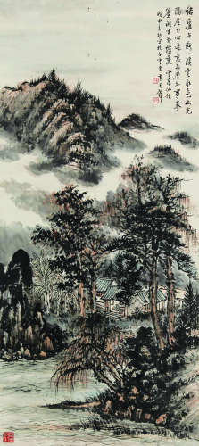 1898～1991 黄君璧 山居图 纸本设色 立轴