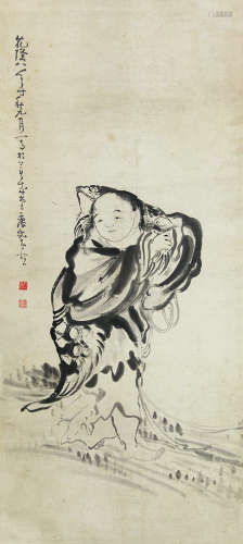 1687～1772 黄慎 刘海戏金蟾 纸本水墨 立轴