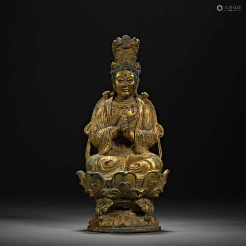 Liao Dynasty, Bronze Gilt Buddha Statue