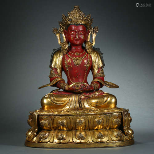 Qing Dynasty,Bronze Gilt Bodhisattva Statue
