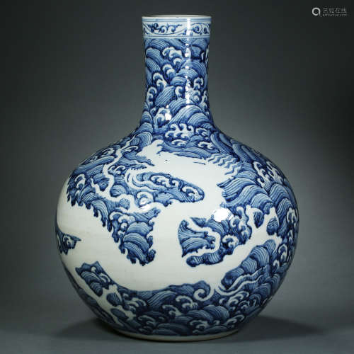 Ming Dynasty,Blue and White Dragon Pattern Celestial Sphere ...
