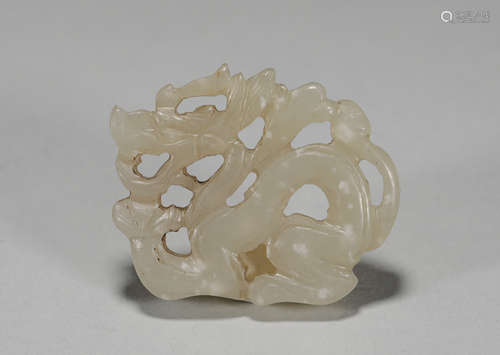 Ming Dynasty Hetian jade hollow dragon