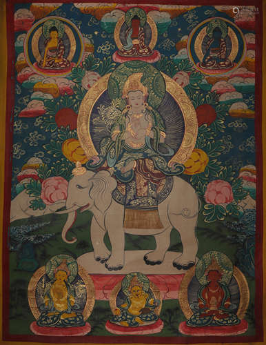 Manjusri Bodhisattva Thangka in qing Dynasty