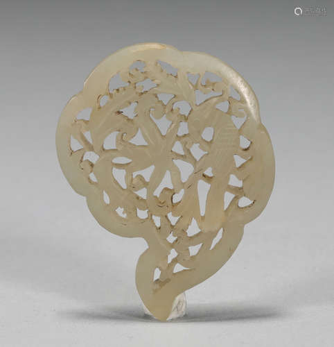 Ming Dynasty hetian jade hollow flower piece