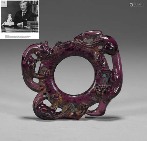 Han dynasty glazed dragon ring