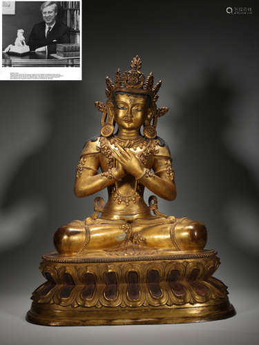 Bronze gilt Maitreya Bodhisattva in qing Dynasty