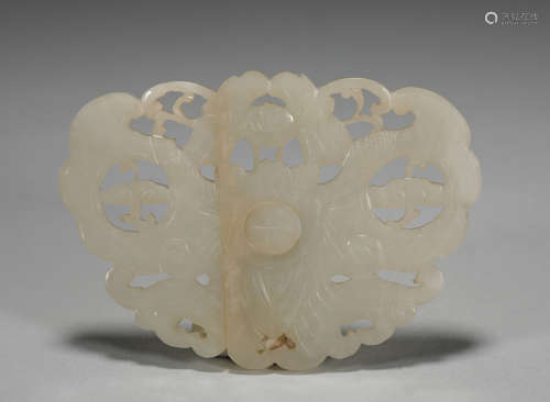 Hetian jade butterfly belt buckle of the Qing Dynasty