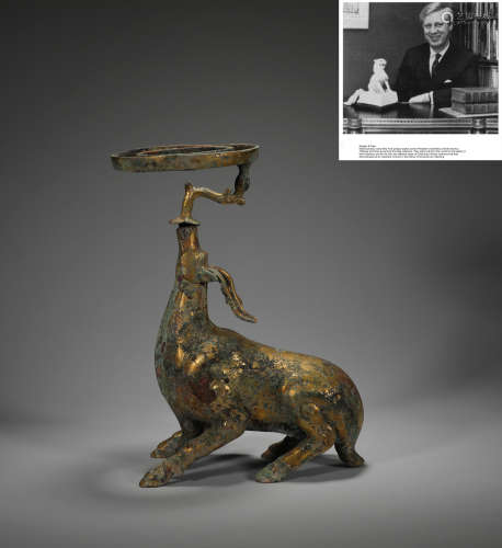 Han Dynasty bronze gilt deer lamp
