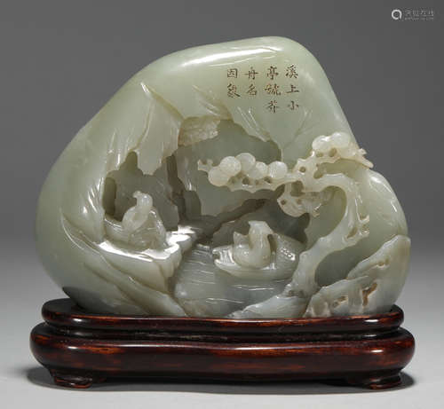 Hetian jade figure ornaments of the Qing Dynasty