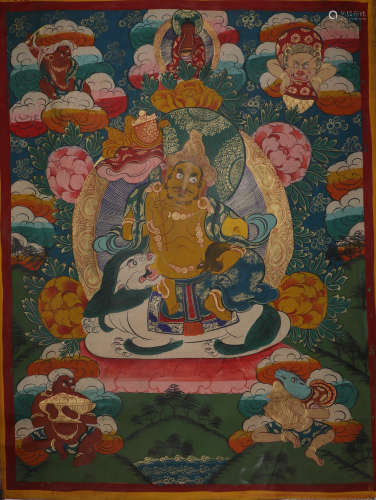 Thangka, the god of wealth in the Qing Dynasty