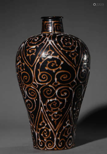 Jizhou kiln dazzle grain plum bottle