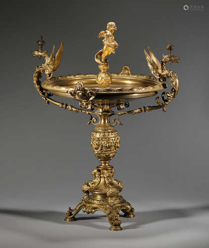 18th century gilt bronze fruit plate