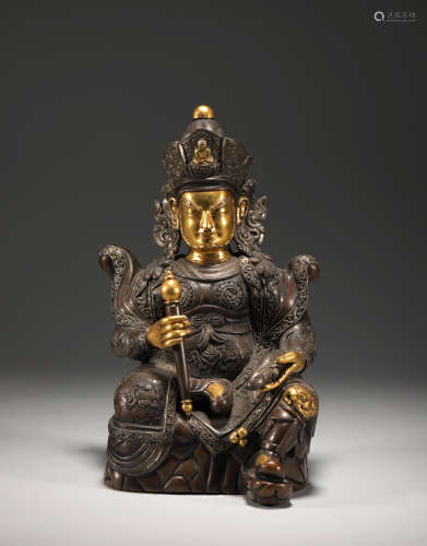 Qing Dynasty silver gilt treasure king