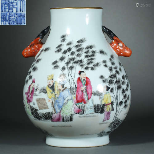 Qing Dynasty,Famille Rose Character Jar