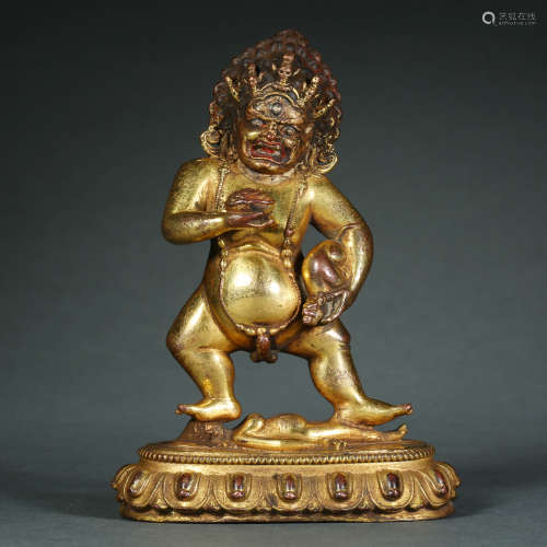 Qing Dynasty,Bronze Gilt Buddha Statue